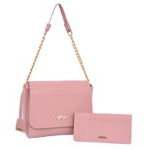 Kit Bolsa Feminina lateral corrente + carteira