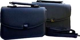 Kit Bolsa Feminina Média Moda Alça De Mão Transversal De Ombro Elegante Social Preta