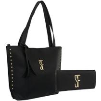 kit bolsa feminina sacola com alça com linda carteira - Fierre