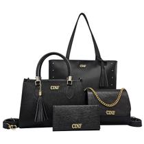 Kit Bolsa Feminina Sacola Grande + Bolsa Média + Tira Colo + Carteira