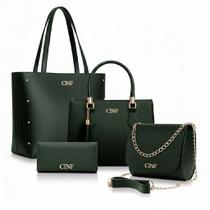 Kit Bolsa Feminina Sacola Grande + Bolsa Média + Tira Colo + Carteira