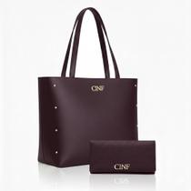 Kit Bolsa Feminina Sacola Grande De Ombro E Carteira