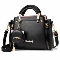 Kit Bolsa Feminina Transversal Ombro Bolsa Pequena TOte Resistente Lisa Impermeável Casual Presente Passeio Igreja Faculdade De lado De Ombro