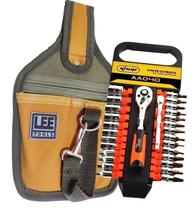 Kit Bolsa Ferramenta 4 Bolsos Lona Cinto Chave Catraca 28 Pç