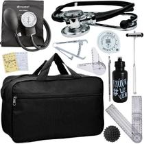 Kit Bolsa Fisioterapia Acadêmico Goniômetro Martelo Buck Fita Antropométrica Completo Incoterm