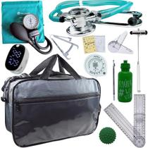 Kit Bolsa Fisioterapia Acadêmico Martelo Buck Goniômetro Completo Incoterm