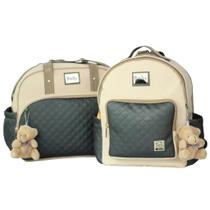 Kit Bolsa Grande Maternidade Bebe + Mochila + Trocador