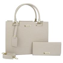 Kit Bolsa Handbag Alice Monteiro Media com Alça Transversal Removivel e Carteira