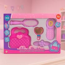 Kit Bolsa Infantil com Acessórios Moda Fashion Brinquedo Menina Escova Espelho Telefone Kit Bolsa Infantil com Acessórios Moda Fashion Brinquedo Menina Escova Espelho Telefone