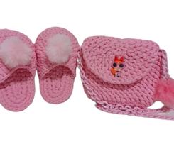 Kit Bolsa Infantil Meninas Super Poderosas Pantufa Pompom Kit Bolsa Infantil Meninas Super Poderosas Pantufa Pompom