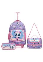 Kit Bolsa Infantil Mochila Lancheira Estojo Yupe Resistente Feminina Rosa 22L Kit Bolsa Infantil Mochila Lancheira Estojo Yupe Resistente Feminina Rosa 22L