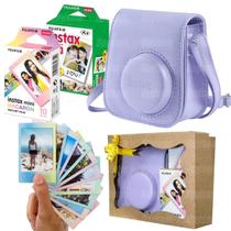 Kit Bolsa Instax Mini Lilás Com Caixa De Presente + 20 Fotos + Filme Macaron - fujifilm