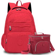 Kit Bolsa Lancheira Feminina Transversal E mochila Presente Luxo Viagem Passeios Termica Comidas Quentes Frias Academia