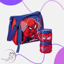 Kit Bolsa Lancheira Térmica Homem-Aranha + 2 potes Volta às Aulas com mais diversão e praticidade