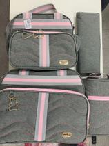 kit bolsa LudY baby 4 PEÇAS 027/28 cinza/rosa