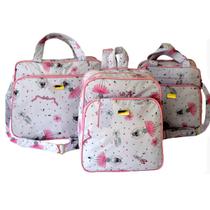 kit Bolsa Mala mamãe passeio bebê mochila 3pçs