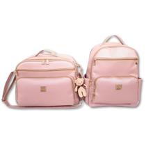 Kit Bolsa Mala Maternidade Bebe Enxoval Grande e Mochila com Trocador Linha Austin