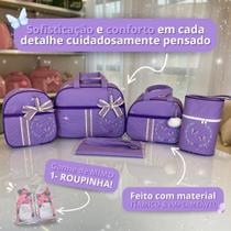 Kit Bolsa Mala Maternidade para Bebê Conjunto com 5 Peças Borboletas