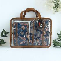 Kit Bolsa Malinha Viagem - Estampa Arabesco Azul - 4 Peças Kit Bolsa Malinha Viagem - Estampa Arabesco Azul - 4 Peças