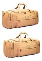 Kit Bolsa Mão Lona Denlex Masculina Viagem Reforçada Vintag