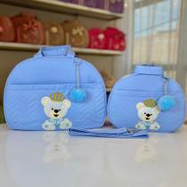 Kit Bolsa Maternidade 2 para Mãe e Bebê Mala e Malinha Ursinho Príncipe