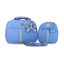 Kit Bolsa Maternidade 2 Peças Grande Impermeável + Mochila + Trocador Tema Faju FJ Baby