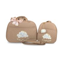 Kit Bolsa Maternidade 2 Peças Grande Impermeável + Mochila + Trocador tema Sonho FJ Baby