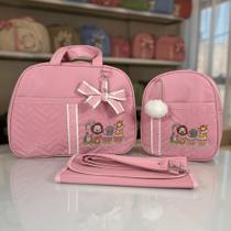 Kit Bolsa Maternidade 2 Peças Grande Impermeável + Mochila + Trocador Tema Trem da Selva FJ Baby