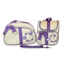 Kit Bolsa Maternidade 2 Peças Luxo Grande Impermeável + Mochila para Bebê FJ Baby