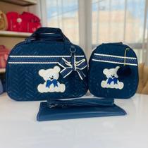 Kit bolsa maternidade 2 Peças Ted mala para bebê com mochila menino e menina