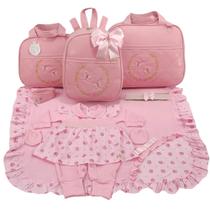 Kit bolsa maternidade 3 peças borboleta menina + saida maternidade