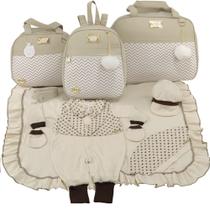 Kit bolsa maternidade 3 peças chevron menino + saida maternidade