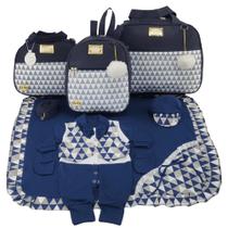 Kit bolsa maternidade 3 peças chevron menino + saida maternidade Kit bolsa maternidade 3 peças chevron menino + saida maternidade