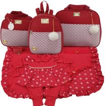 Kit bolsa maternidade 3 peças chevron + saida maternidade