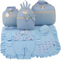 Kit bolsa maternidade 3 peças laço azul+ saida maternidade Kit bolsa maternidade 3 peças laço azul+ saida maternidade