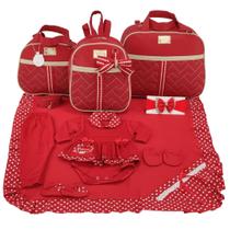 Kit bolsa maternidade 3 peças laço + saida maternidade menina