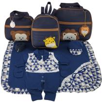 Kit bolsa maternidade 3 peças safari marinho + saida maternidade Kit bolsa maternidade 3 peças safari marinho + saida maternidade
