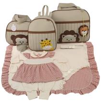 Kit bolsa maternidade 3 peças safari menina+ saida maternidade