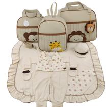 Kit bolsa maternidade 3 peças safari + saída maternidade - Let Baby Bolsas de Maternidade