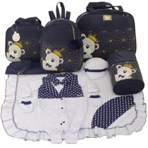 Kit bolsa maternidade 3 peças urso marinho + saida maternidade