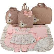 Kit bolsa maternidade 3 peças urso + saida maternidade
