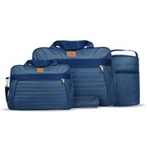 Kit Bolsa Maternidade 4 Peças Dune Bolsa Grande + Bolsa Média + Frasqueira + Trocador Ref 1014 - Mave Baby Cor:Azul Mari Kit Bolsa Maternidade 4 Peças Dune Bolsa Grande + Bolsa Média + Frasqueira + Trocador Ref 1014 - Mave Baby Cor:Azul Mari