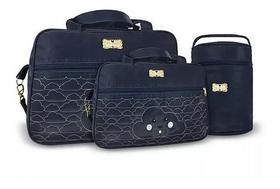 Kit Bolsa Maternidade 4 Peças Nuvem Chuva De Amor Baby Mave COR:AZUL MARINHO Kit Bolsa Maternidade 4 Peças Nuvem Chuva De Amor Baby Mave COR:AZUL MARINHO