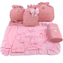 Kit bolsa maternidade 5 peças estrela rosa + saida maternidade Kit bolsa maternidade 5 peças estrela rosa + saida maternidade