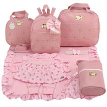 Kit bolsa maternidade 5 peças estrela + saida maternidade menina Kit bolsa maternidade 5 peças estrela + saida maternidade menina