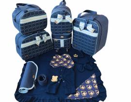 Kit Bolsa Maternidade 5 Peças Jeans + Saída Maternidade