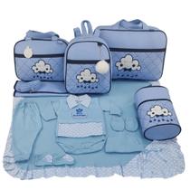 Kit bolsa maternidade 5 peças nuvem azul + saida maternidade - LET BABY BOLSAS DE MATERNIDADE