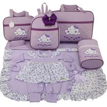 Kit bolsa maternidade 5 peças nuvem lilas + saida maternidade