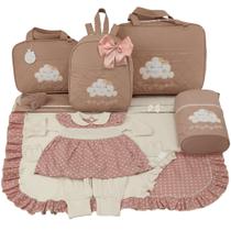 Kit bolsa maternidade 5 peças nuvem nude + saida maternidade Kit bolsa maternidade 5 peças nuvem nude + saida maternidade