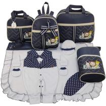 Kit bolsa maternidade 5 peças safari baby menino + saida maternidade
